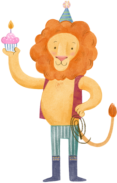 Stylized Watercolor Circus Lion