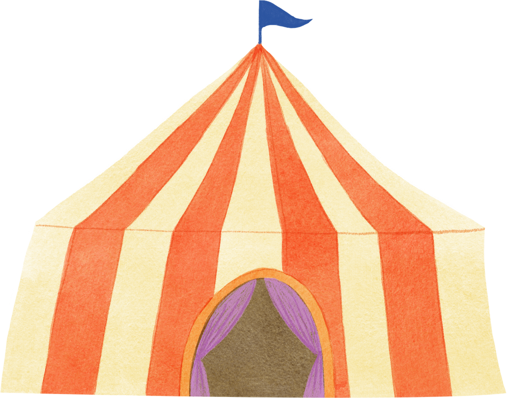 Stylized Watercolor Circus Tent