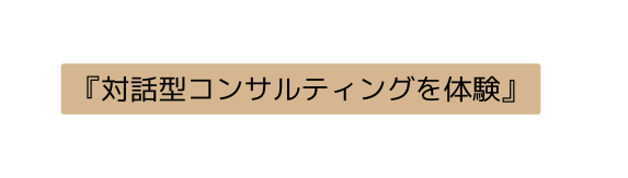 対話型コンサルティングを体験