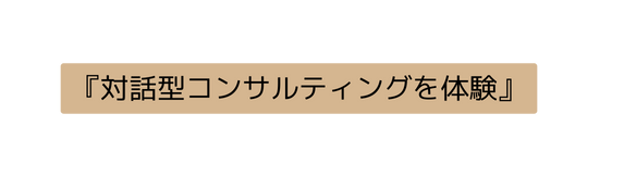 対話型コンサルティングを体験